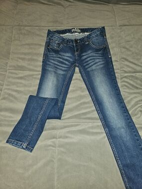 Reign Women's Blue Slim-Fit Jeans#reigndenim #y2kjeans #lowrisejeans #skinnyjean